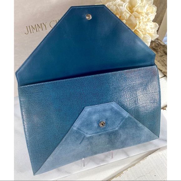 |SOLD| Jimmy Choo Leather & Suede Envelope Clutch/Pouch - Picture 4 of 10